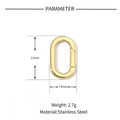 Polished golden stainless steel spring oval clasp 22x13mm for DIY jewelry making - Oval (22*13mm) / Gold