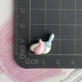 Mini resin cream bowl dessert charm with blue spoon and pink filling for DIY crafts - Mini Blue Spoon Cream