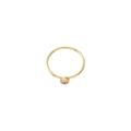 Detailed view of minimalist gold ring with round pink birthstone in bezel setting - US Size 7 / Gold-Light Pink (Oct)