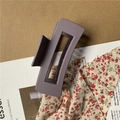 Retro purple matte square hair claw clip on floral fabric for minimalist women's styling - Large (approx. 10cm) / Mist Purple