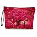 Borsa cosmetica San Valentino con rose rosse e motivo coppia che balla romantico - Design Coppia di Rose Romantiche Rosa (xy-059-4) / Con Cinturino da Polso