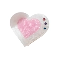 Pinza per capelli a cuore in acrilico rosa e bianco con strass colorati per code di cavallo - Cuore Rosa