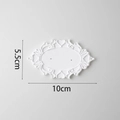 White vintage relief plaster jewelry display stand for earrings, 10cm x 5.5cm size - Plaster Earring Stud Card