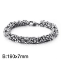 Byzantinisches Armband in Silber-Finish mit Karabinerverschluss, 190 mm lang und 7 mm breit - Byzantinischer Stil Geflochtene Kette 190x7mm(KB168581-Z)