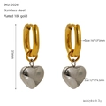 Specifiche dettagliate delle dimensioni per orecchini a cuore oro e argento - Stile Pendente a Cuore (ZE2026M)