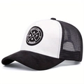 Casquette trucker classique noir et blanc avec patch Enjoy Life et maille respirante - Noir et Blanc
