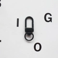 Chiusura a moschettone girevole nero opaco con anello in metallo per portachiavi fai-da-te - Nero