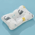 Cotton baby pillow with cartoon dinosaur print and flat head prevention center contour - Little Dinosaur