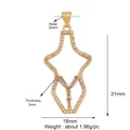 Golden abstract body silhouette charm with cubic zirconia inlay and 31mm height details - Gold-Zirconia Torso 2