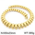 Detailed view of punk skull necklace with size 650x23mm and weight 385g parameters - Gold