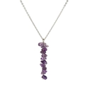 Collana fatta a mano con frammenti di ametista naturale e pendente catena argento - Ametista