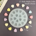 17-cavity silicone mold for mini cheese shapes resin and chocolate DIY craft projects - 17-Hole Multi-Color Small Cheese Mold