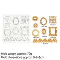 Vintage European style silicone mold for fondant and resin featuring jewelry relief patterns - Vintage Border Style (15-586) / Gray
