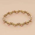 Minimalist TILA beaded bracelet with matte gold squares and rose gold round beads - Matte Gold Rose Gold Style (BC424-3)