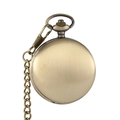 Close-up of vintage bronze pocket watch case with hollow gear design and metal chain - Smooth Bronze (With Dice)
