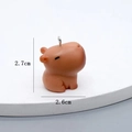 Brown resin capybara animal charm with dimensions 2.7cm by 2.6cm for DIY jewelry crafts - Large / Brown