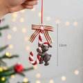 Decorazione natalizia renna con bastoncino di zucchero e fiocco, altezza 12 cm - Renna di Natale