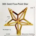 Golden Christmas tree top star decoration with translucent center and dimensions 6.5x6cm - 365 Gold Star Topper (8mm Socket)