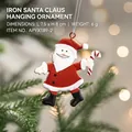 Hand-painted metal Santa Claus ornament with candy cane for Christmas tree decor - Santa Claus