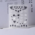 5D reliëf spinnenweb nagelstickers met zwart en wit 3D getextureerde ontwerpen - Zwart Wit Spinnenweb Reliëf Stijl (FEB-322)