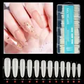 Size chart for 240pcs XXXL extra long clear false nail tips in 12 different sizes - Natural Color - Round Tips - H104-18