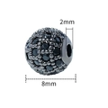 Schwarze Mikro-Pave Zirkonperle 8mm für DIY-Schmuckherstellung mit 2mm Lochgröße - 8mm-Schwarzer Zirkonia-Gun Black