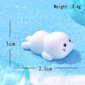 Miniature white resin seal figurine for DIY micro landscape decor, size 2.5cm by 1cm - Prone Seal