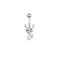Piercing ombelico cuore diavolo argento con zircone cubico e coda appuntita - XY-14 Piccolo Cuore del Diavolo