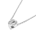 Silver lowercase letter p pendant necklace with cubic zirconia micro-pave setting - Letter Q Style (KN88597-KLB)
