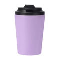 Portable matte purple insulated stainless steel coffee travel mug with black flip lid - 380ml / Milk Cup Simple Style / Purple