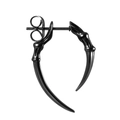 Gothic claw stud earring in matte black stainless steel with butterfly backing - Claw / Black
