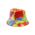 Colorful tie-dye bucket hat with 3D print and reinforced stitching on white background - M(56-58cm) / Multi-color Tie-Dye (01)