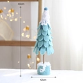 Handmade 40cm mint green wool felt Christmas tree with snow top on a wooden stand - Green with White Top