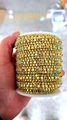 Three-row AB crystal claw chain on white spool with gold base for DIY crafts - 1 Yard/Pack / Lemon Yellow AB