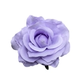 Elegant purple artificial silk rose flower clip for weddings and party hair decoration - 11cm #4 Purple