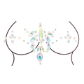 Detailed pattern of iridescent rhinestones and body gems for chest and face decoration - Pattern 106