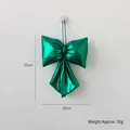 Green metallic Christmas bow ornament 25x20cm for holiday tree decoration - 20cm / Patent Leather Green