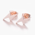 Elegant rose gold lightning bolt stud earrings in minimalist stainless steel for women - Lightning Bolt / Rose Gold