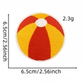 Detailed embroidery of colorful beach ball patch with 6.5cm diameter measurement - Beach Ball Type B (11#)