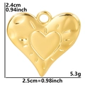 Ciondolo a cuore dorato con dimensioni di 2,4cm di altezza e 2,5cm di larghezza e peso 5,3g - Ciondolo Oro Solo (Senza Catena)