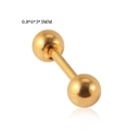 Piercing d'oreille haltère en acier inoxydable doré, variante de taille 0.8x6x3x3MM - 0.8*6*3*3mm / Or