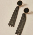 Moderne schwarze Quasten-Ohrringe mit dunklen Kristallen und Goldplattierung - 10# Schwarzer Quastenkette-Stil (925er Sterling Silber Ohrringstift)