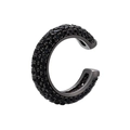 Macro view of C-shaped ear cuff with black micro-pave cubic zirconia in 18K gold plating - Gunmetal Black Zirconia 1PC