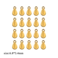 Golden drop-shaped stainless steel jewelry tags in 6.8x3.4mm size for DIY bracelets - Short Figure 8 Engraved S.STEEL / Gold