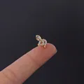 16G gold plated 316L stainless steel snake tragus stud with white and blue cubic zirconia - Snake Style (10#) / Gold