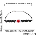Halloween felt bat choker with eye decoration and adjustable chain for party costumes - Long Bat Eye
