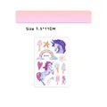 Girl's glitter unicorn tattoos featuring pink rainbows and stars on QC-012 sticker sheet - Purple Unicorn Dream Style (QC-012)