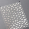 3D embossed white floral nail art stickers with matte translucent backing style TK-006 - White Embossed Small Flowers(TK-006)