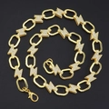 Collana dorata con maglie a fulmine di strass e catena cubana su sfondo nero - Collana 50cm / Oro