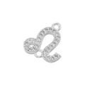 Micro-paved silver Leo zodiac connector with white zircons for DIY jewelry making - Silver Leo